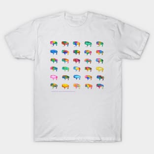 Multicolored Watercolor Buffalo Bison T-Shirt